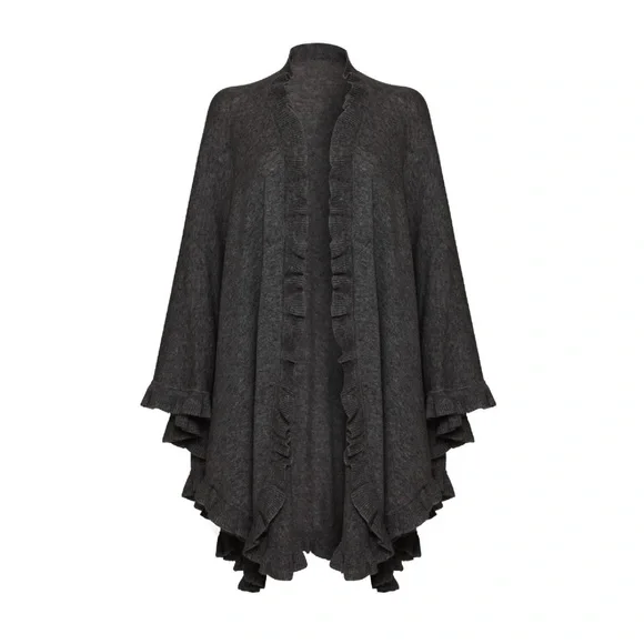 LONA SCOTT Lambswool Frilly Cape - Picture 3 of 4
